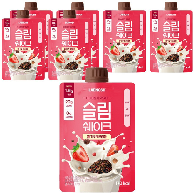 랩노쉬 슬림쉐이크 딸기쿠키크럼블, 45g, 7개