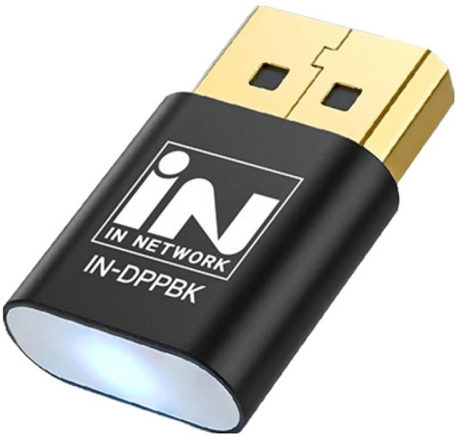 인네트워크 4K 30Hz 지원 DP 더미 플러그, 1개, IN-DPPBK