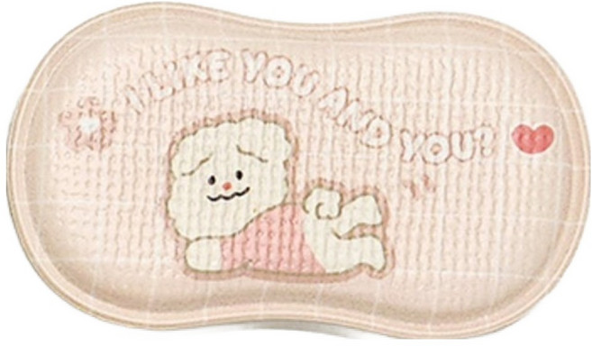 러움 라이크하트 뭉쓰리 마우스 손목받침대, 핑크(뭉일), 1개