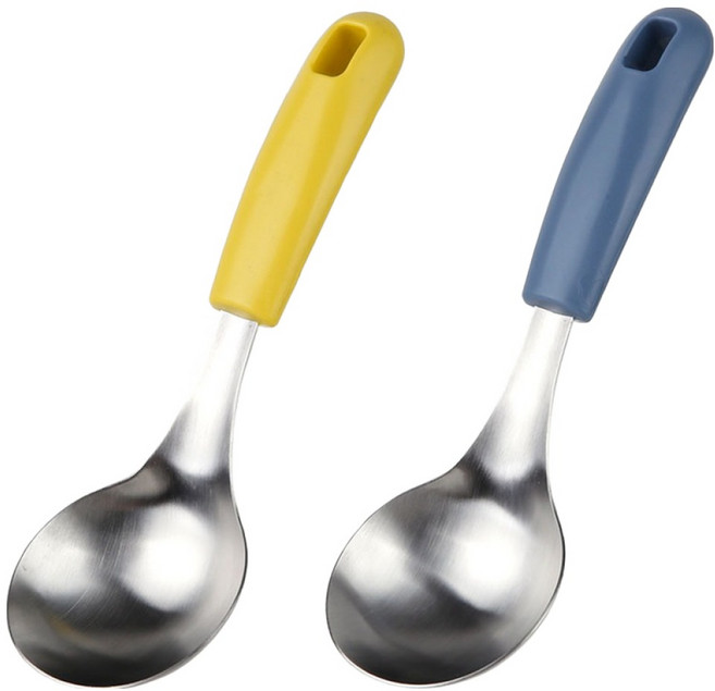 플라라 미니 국물 스텐 라면딱 국자 2종 세트, 옐로우, 블루, 1세트