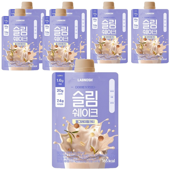 랩노쉬 슬림쉐이크 얼그레이 밀크티, 45g, 7개