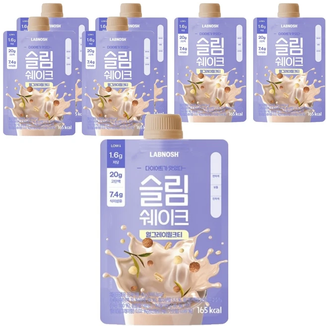 랩노쉬 슬림쉐이크 얼그레이 밀크티, 45g, 7개 - 쿠팡