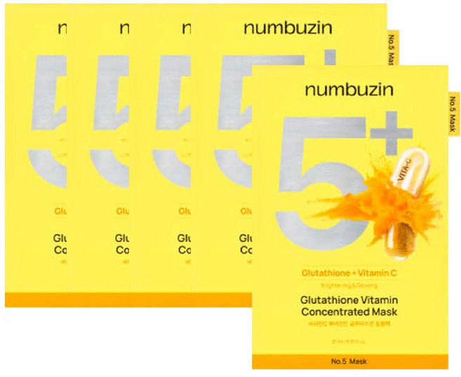 넘버즈인 5번 비타민C 뿌려만든 글루타치온 필름팩, 1개입, 5개