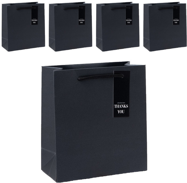 좋은기븐 루벨리아 쇼핑백, 블랙, 5개