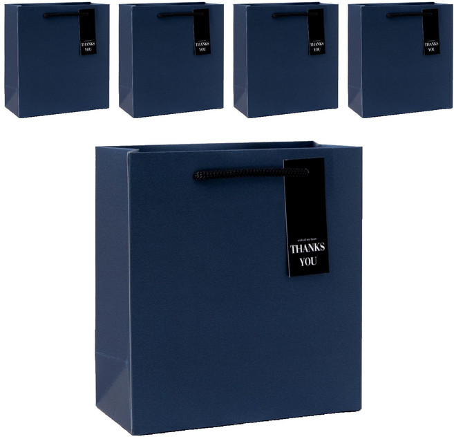 좋은기븐 루벨리아 쇼핑백, 네이비, 5개