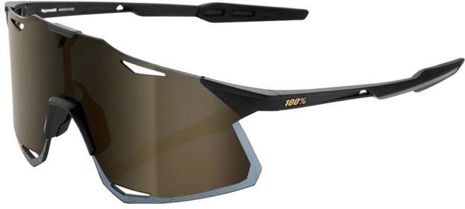 100퍼센트 스포츠 하이퍼크래프트 미러 렌즈 선글라스, 무광 블랙 + 소프트 골드(60000-00001), 1개