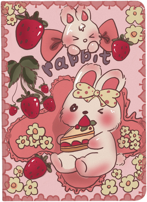 델리리움 귀여운 펜슬롯 케이스, 딸기 새해 토끼, 1개