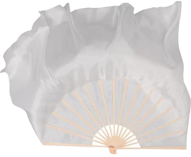 마켓피아 그라데이션 전통 춤 실크 무용부채 03 31 x 30 cm, 화이트, 1개