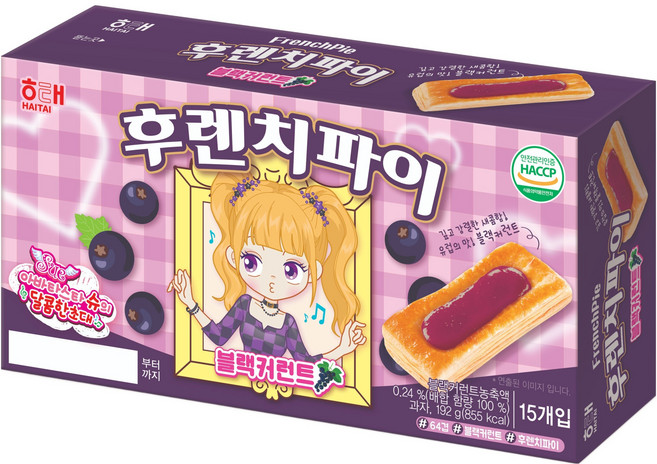 해태제과 후렌치파이 블랙커런트, 192g, 1개