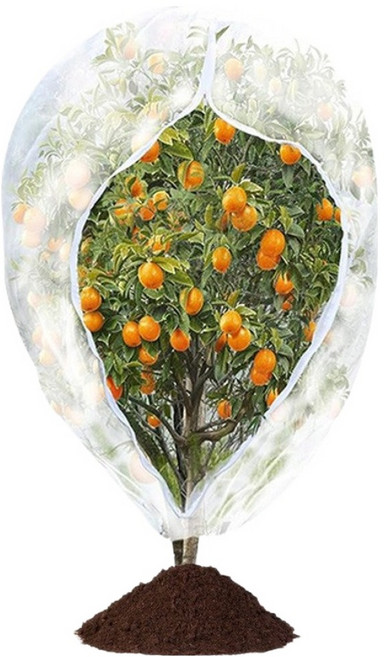 모노로지스 견고한 나무식물 보호망 흰색 100 x 100 cm 조임끈타입+지퍼타입, 1개