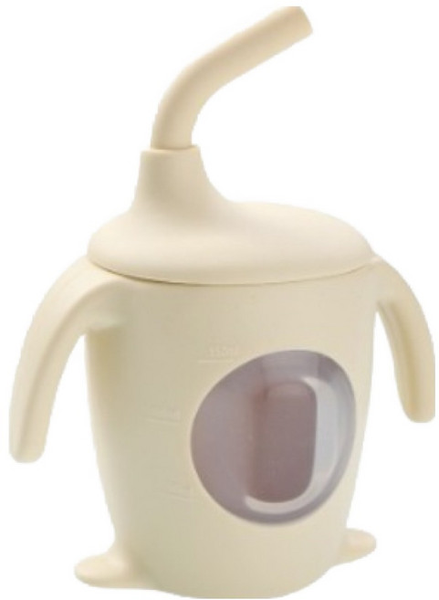 도아미 실리콘 빨대컵, 옐로우, 1개, 150ml