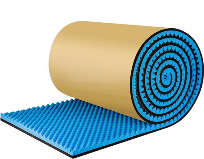 Delirium 阻燃壁掛式 臥室 錄音室 隔音 防音 吸音材 雙層泡棉 100cm x 1000cm x 厚度 5cm, 藍色, 1個