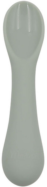 모두아이 유아용 실리콘 이유식 조랭이 스푼, 그린릴리, 1개