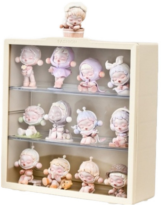 맙소샵 인형 장난감 피규어 디스플레이 진열대 크림 3단 SH331, 1개