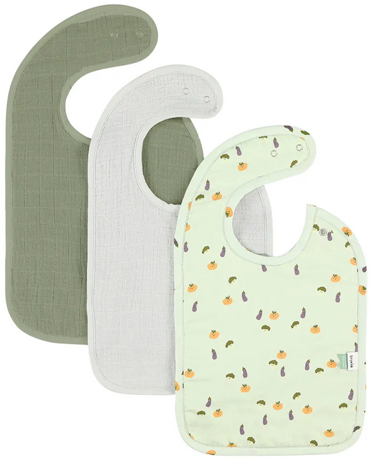 比利時 trixie 有機棉圍兜3件組, 微笑蔬果, 1套, 3個裝
