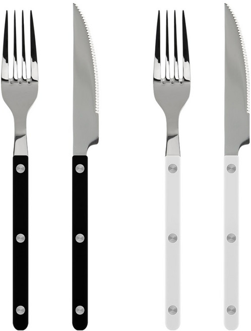 메종오브제 시에르 파르베 디너 세트, 블랙, 화이트, 포크 2p + 나이프 2p, 1세트