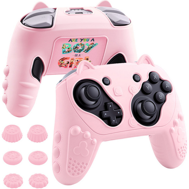 호후 닌텐도 스위치2 프로콘2 실리콘 그립 케이스 냥그립, 트레이너 핑크, 1개, Cat-Grip Pro