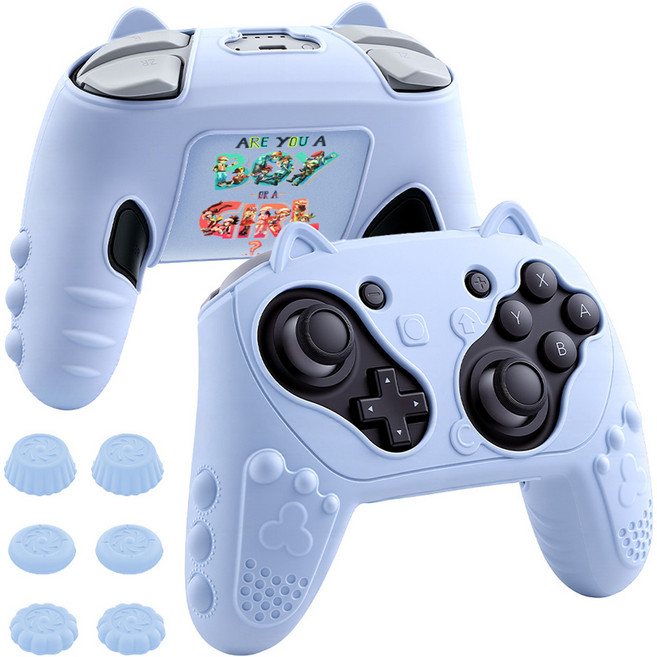 호후 닌텐도 스위치2 프로콘2 실리콘 그립 케이스 냥그립, 트레이너 블루, 1개, Cat-Grip Pro