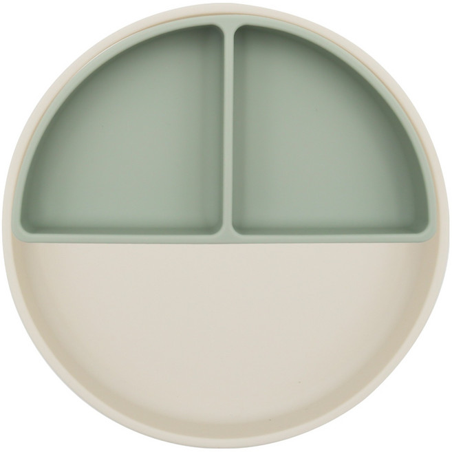 블루마마 유아용 모두아이 식판 보름달 + 반달 세트, 크림(보름달), 그린릴리(반달), 1세트