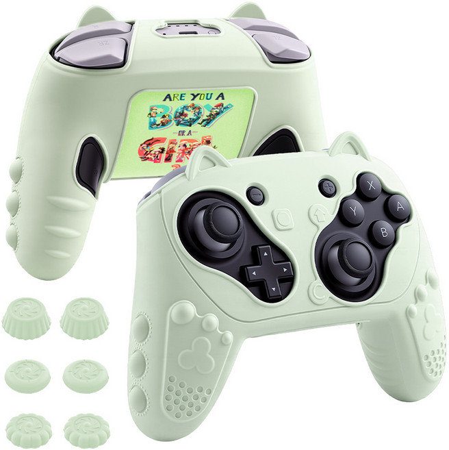 호후 닌텐도 스위치2 프로콘2 실리콘 그립 케이스 냥그립, 트레이너 그린, 1개, Cat-Grip Pro