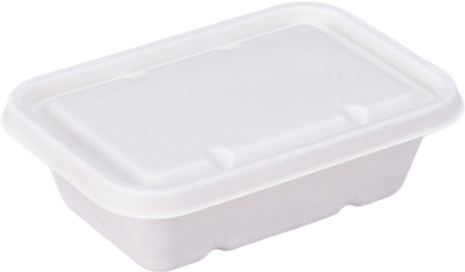 Me&MyWay 紙餐盒 方形食物盒 650ml + 紙漿蓋 套組, 25套