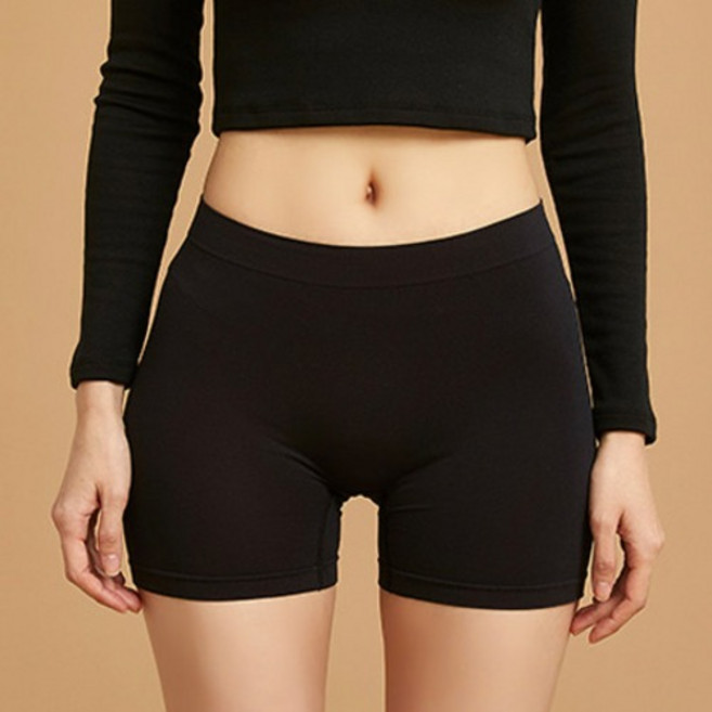 水蜜桃絨女性天絲無痕平口內褲 2件組, 2號(黑色, 黑色)