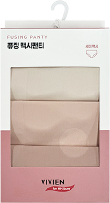 VIVIAN 無痕高腰內褲 3件組, 柔軟米色, 淺棕色, 棕色