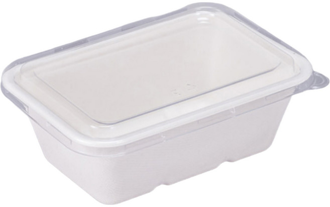 Me&MyWay 包裝用一次性紙漿方形便當盒 750ml + PET蓋組合, 25套