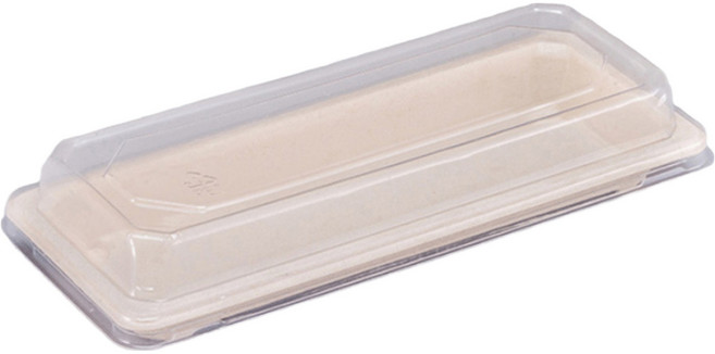 Me&MyWay 方形紙漿託盤 包裝用一次性紙餐盒容器 中小型 + PET蓋組, 25套