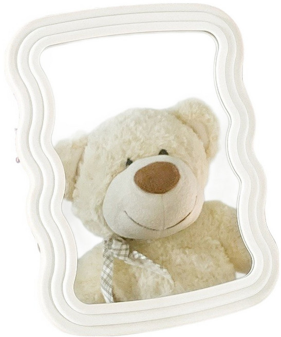 세레보 벽걸이 접이식 홈 탁상거울, 우유색