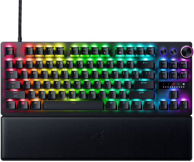 RAZER 雷蛇 獵魂光蛛 V3 Pro TKL 8K 英 有線鍵盤, 黑色, RZ03-05520100-R3M1, 第2代Razer類比式光軸