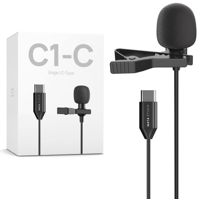 마타스튜디오 방송용 스마트폰 유튜브 ASMR 핀 마이크, C1-C