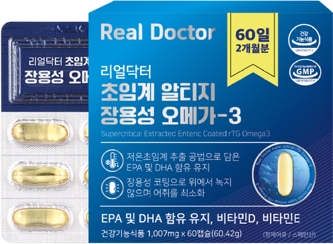 리얼닥터 초임계 알티지 장용성 오메가3, 60정, 1개