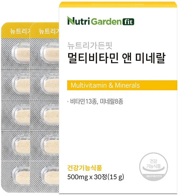 뉴트리가든핏 멀티비타민 앤 미네랄 15g, 1개, 30정 - 쿠팡