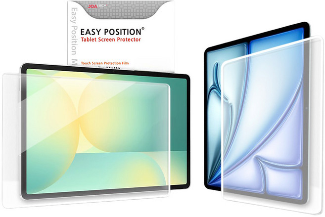 EASY POSITION 抗藍光鋼化玻璃塗層高光澤透明螢幕保護貼, 單一顏色, 2個