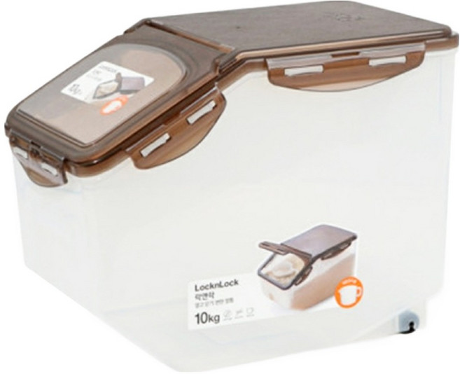 LocknLock 樂扣樂扣 米桶 10kg, 棕色, 1個