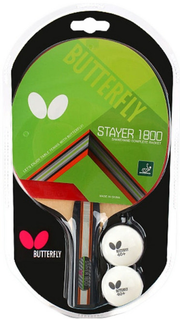 버터플라이 FL 쉐이크핸드 탁구라켓 세트, 1세트, STAYER 1800(라켓)