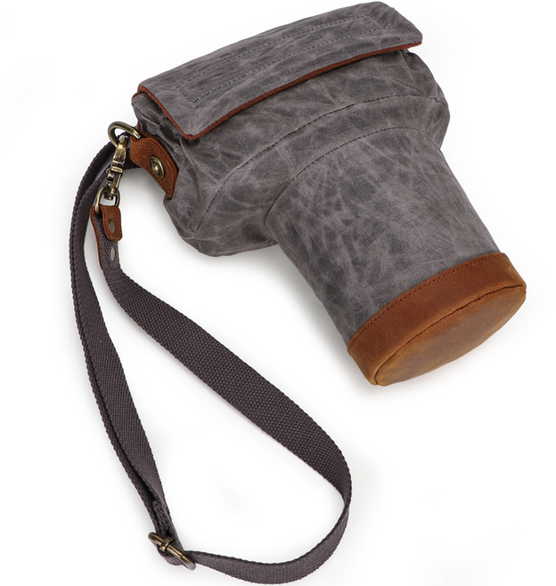 델리리움 충격 흡수 낙하 방지 캔버스 카메라 숄더백, 그레이, 1개