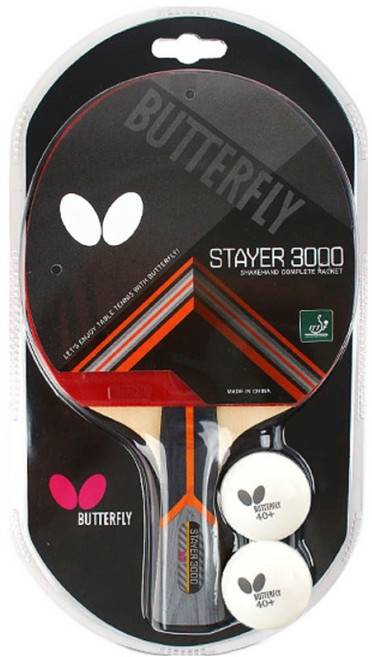 버터플라이 FL 쉐이크핸드 탁구라켓 세트, 1세트, STAYER 3000(라켓)