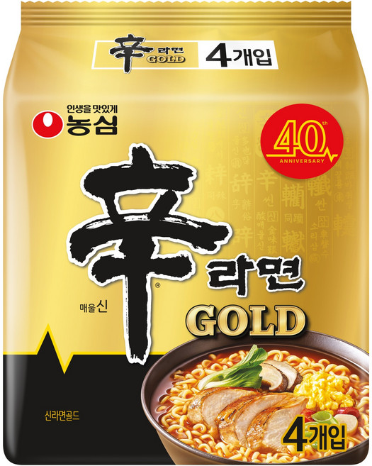 신라면 골드 125g, 4개