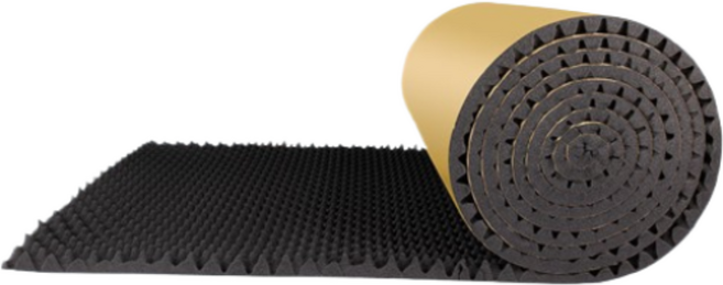 Delirium 阻燃壁掛式 臥室 錄音室 隔音 防音 吸音材料 高密度一體成型泡棉 100 x 1000 x 2 cm, 黑色, 1個