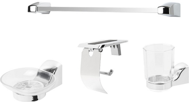 두진 욕실 악세사리 4종 세트 DA150, 크롬, 1세트