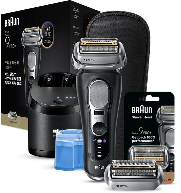 BRAUN 시리즈 9 PRO+ 울트라 씬 전기면도기, 블랙, 9660ccps