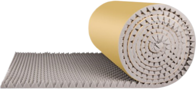 Delirium 阻燃壁掛式 臥室 錄音室 隔音 防音 吸音材料 高密度一體成型泡棉 100 x 1000 x 5 cm, 灰色, 1個