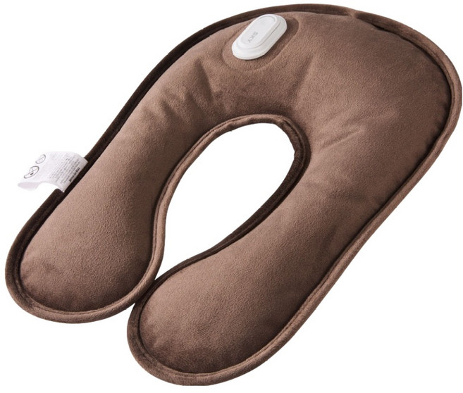 SKY 케어 허그넥 충전식 무선 온수 찜질팩, SKY-CA-HP02, 브라운