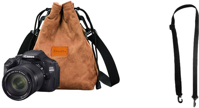 아임소리 렌즈보호 카메라 어깨끈 숄더백 M, 옐로우, 1개