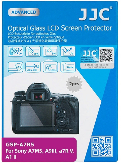 JJC 소니 A7M5 A1M2 2 A9M3 A7R5 9H 강화유리 액정보호필름 2p 세트, 1세트, GSP-A7R5K2