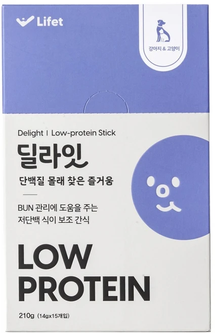 라이펫 반려동물 딜라잇 low protein 영양 간식 스틱, 혼합맛(연어/닭고기/고구마/쌀가루), 210g, 1개 - 쿠팡