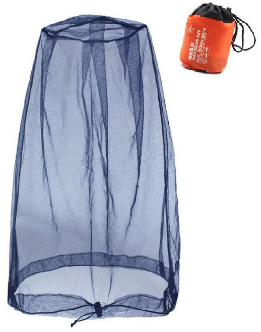 모노로지스 다용도 모기장형 벌초 양봉 방충모자 네이비 + 수납백 세트, 1세트