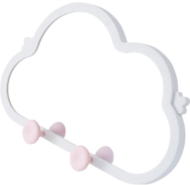 세레보 구름모양 접이식 벽걸이형 탁상거울, 핑크